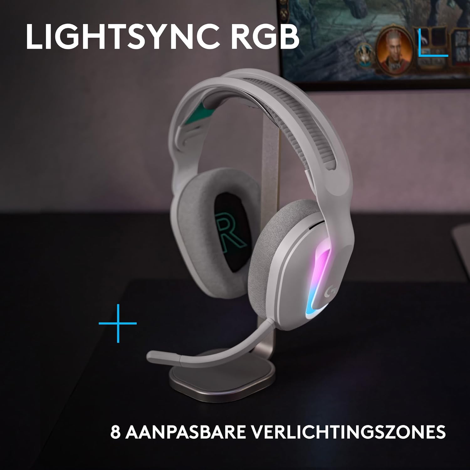 Logitech G522 LIGHTSPEED draadloze gaming headset, LIGHTSYNC RGB, microfoon en geavanceerde gesynchroniseerde audio, drievoudige connectiviteit - LIGHTSPEED, Bluetooth, USB-A naar USB-C voor pc -Zwart