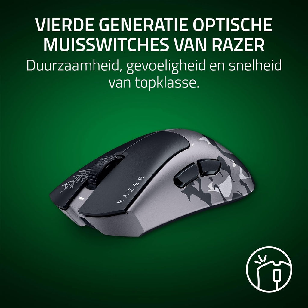 Razer DeathAdder V4 Pro NiKo Edition - Ultralichtgewicht draadloze Ergonomische Esports Muis - 57 g - 2,4 GHz Hyperspeed - Focus Pro 45K Sensor - 8K Hz Polling - Optische Schakelaars - PC/Mac | NiKo