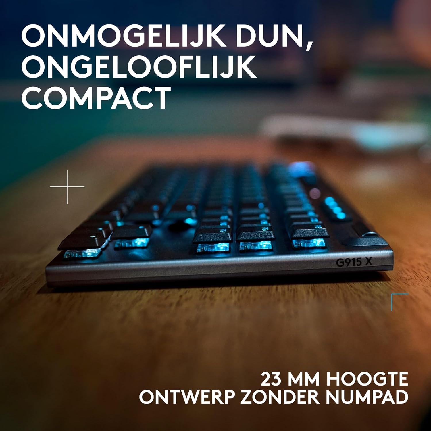 Logitech G G915 X LIGHTSPEED TKL Low-Profile Wireless Gaming Keyboard, Double-Shot PBT Keycaps, volledig programmeerbare toetsen, GL Brown Tactile, pc/Mac, US INT'L QWERTY - Zwart