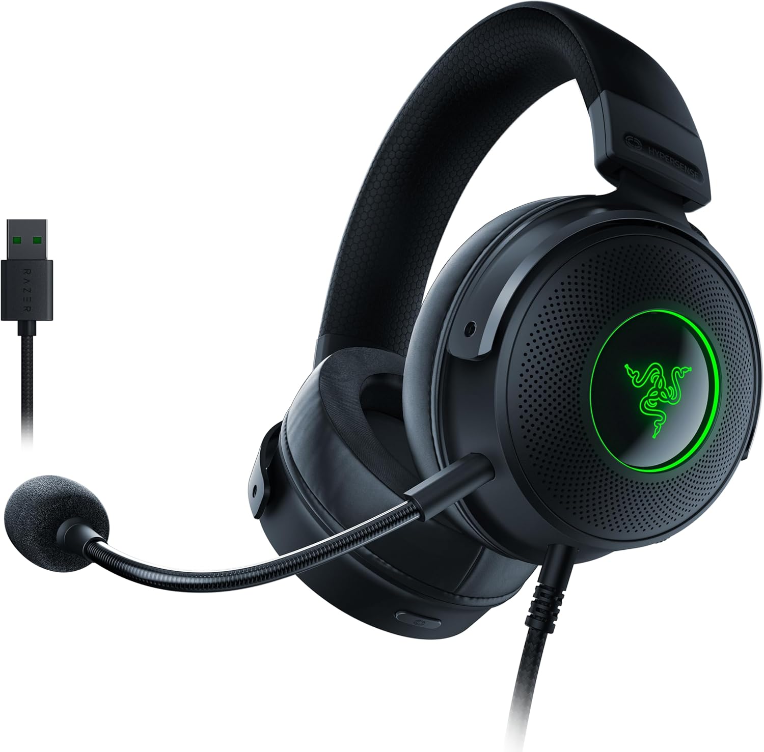 Razer Kraken V4 - Draadloze Gaming Headset (3 Modes Connectiviteit, TriForce 40mm Drivers, 9-Zone RGB Earcup Verlichting, Mix & Volume aanpassingen, THX Spatial Audio) Zwart