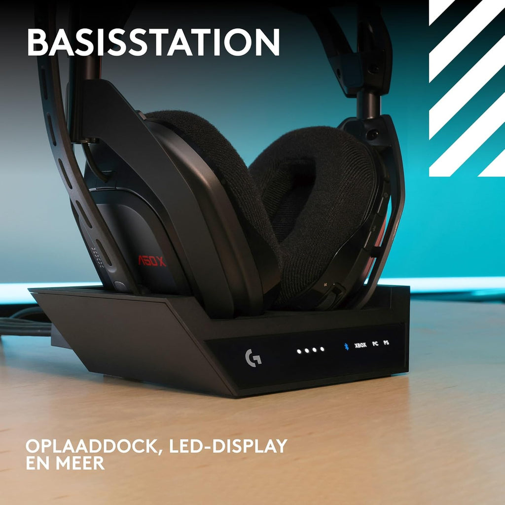 Logitech G Astro A50 X LIGHTSPEED trådlöst spelheadset + batteriladdare, PRO-G GRAPHENE, PLAYSYNC för Xbox Series X|S + PS5 + PC/Mac, Nintendo Switch 2, Bluetooth, HDMI 2.1 Passthru - Vit
