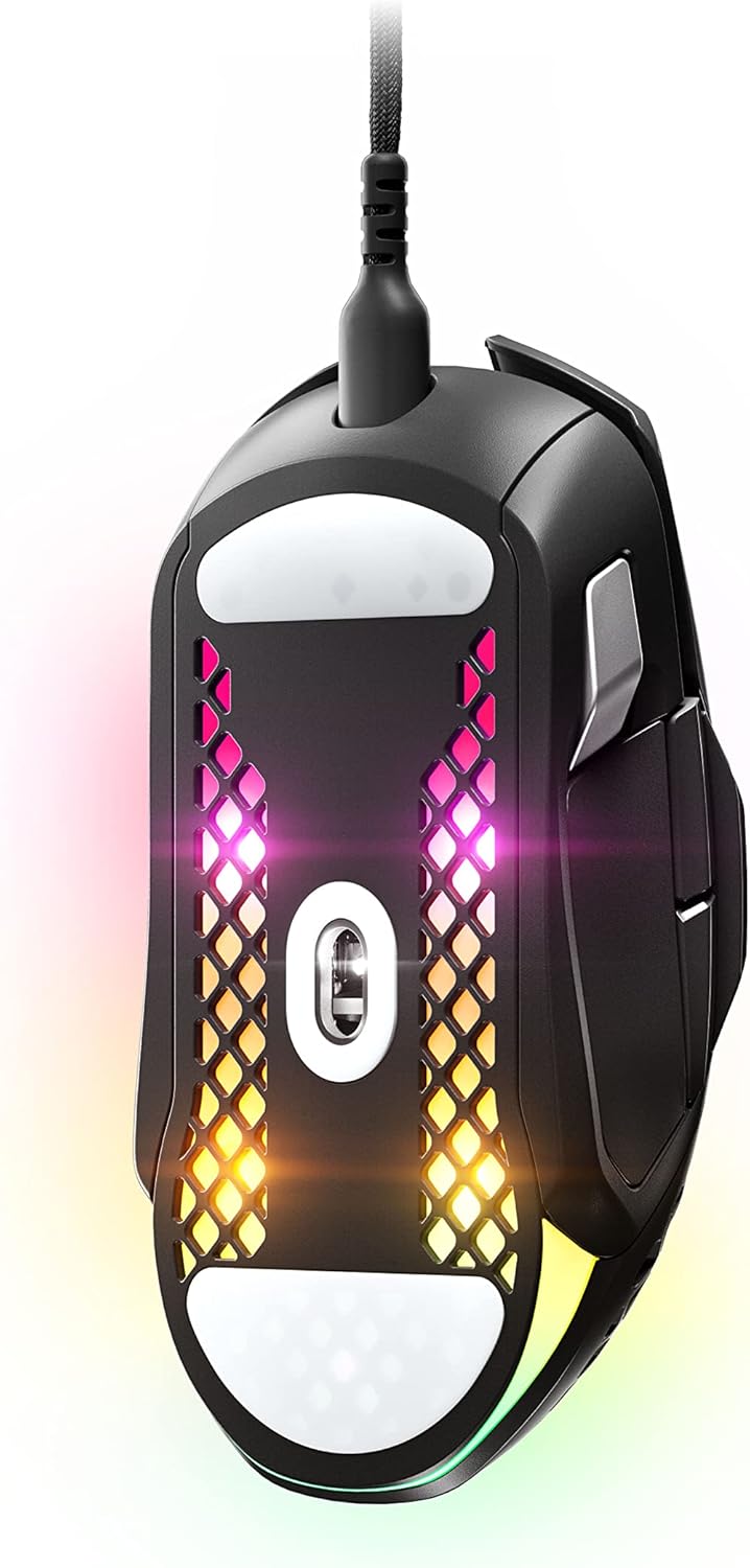 SteelSeries Aerox 3 - Geperforeerde RGB-gamingmuis - Ultralicht waterbestendig ontwerp - 8,500 DPI TrueMove Core optische sensor - Snow