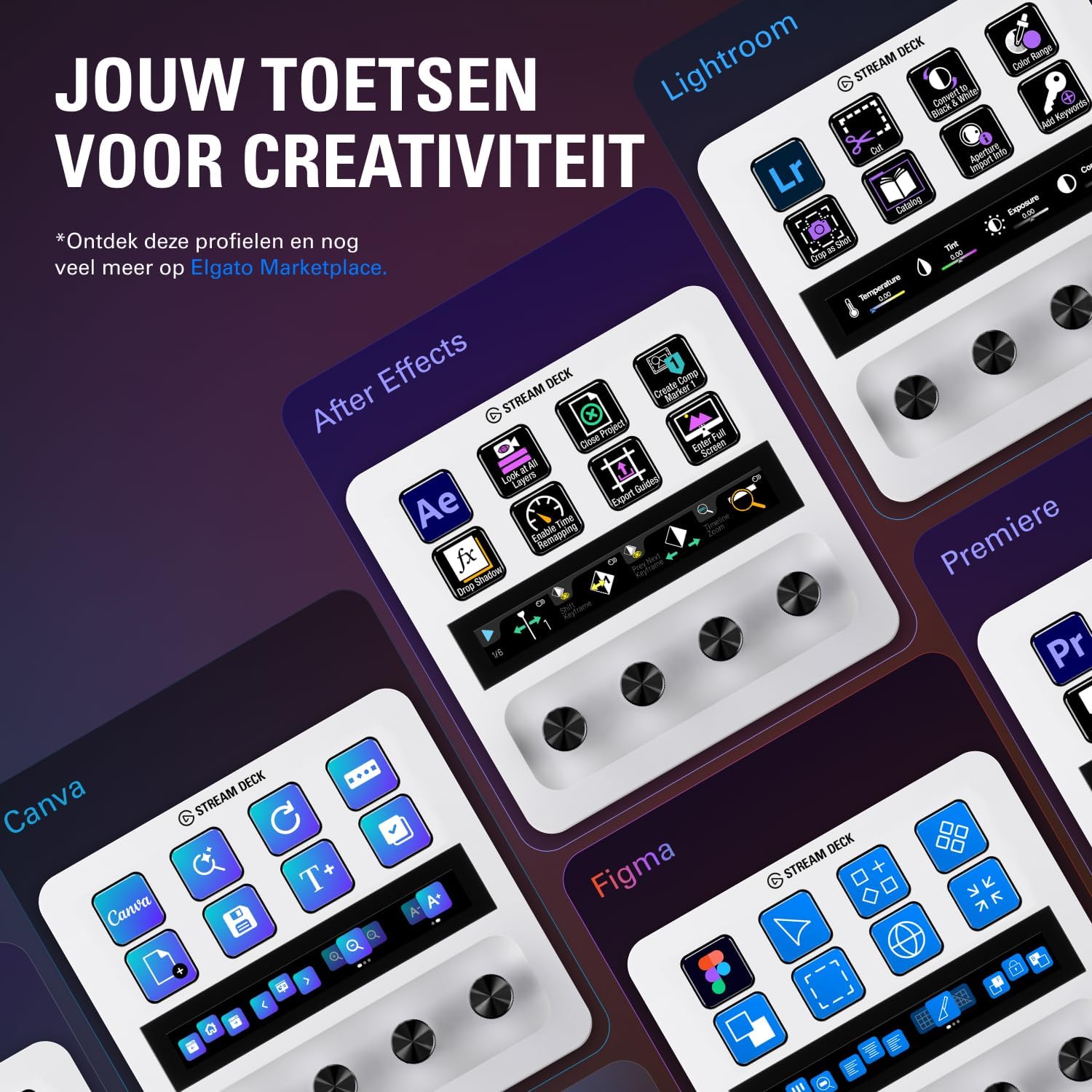Elgato Stream Deck +, Audio-Mixer, Live Productie en Studiocontroller voor Content Creators, Streamen, Gamen, met aanpasbare touch strip-draaiknoppen en LCD-toetsen, werkt met Mac en PC