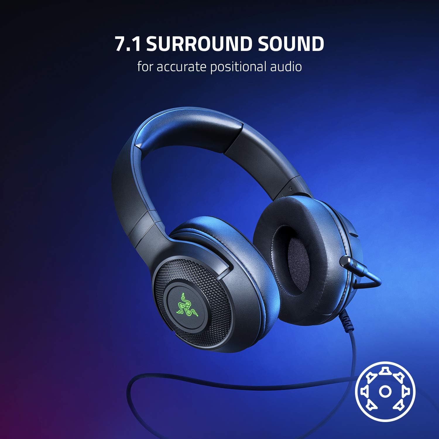 Razer Kraken V4 - Draadloze Gaming Headset (3 Modes Connectiviteit, TriForce 40mm Drivers, 9-Zone RGB Earcup Verlichting, Mix & Volume aanpassingen, THX Spatial Audio) Zwart