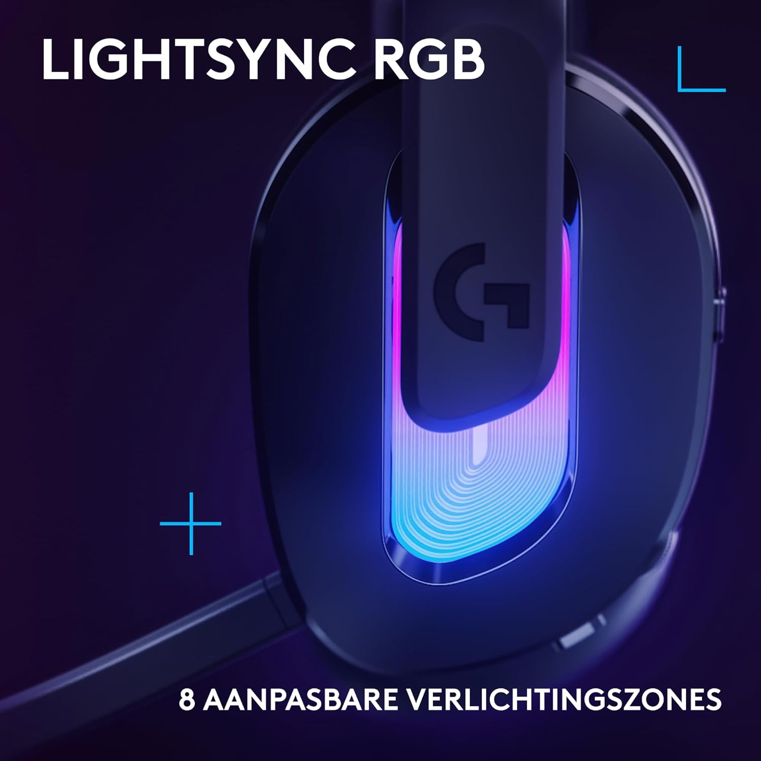 Logitech G522 LIGHTSPEED draadloze gaming headset, LIGHTSYNC RGB, microfoon en geavanceerde gesynchroniseerde audio, drievoudige connectiviteit - LIGHTSPEED, Bluetooth, USB-A naar USB-C voor pc -Zwart