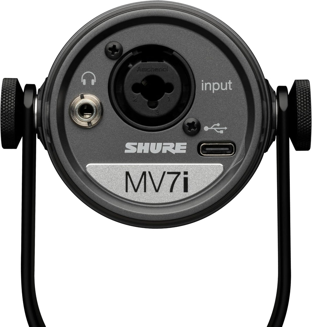 Shure MV7i Slimme Podcast Microfoon + Ingebouwde Audio Interface
