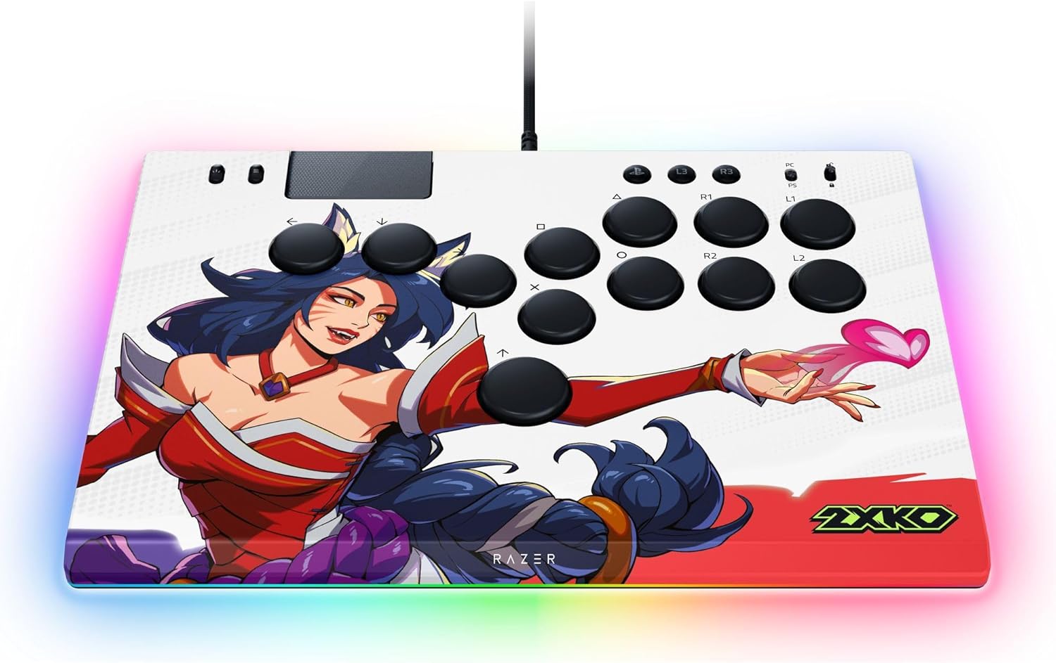 Razer Kitsune - Optische arcadecontroller met knoppen voor PS5 en pc (Nauwkeurige knopindeling met vier bewegingsrichtingen, Lage lineaire optische switches van Razer, Dun en draagbaar ontwerp) Zwart