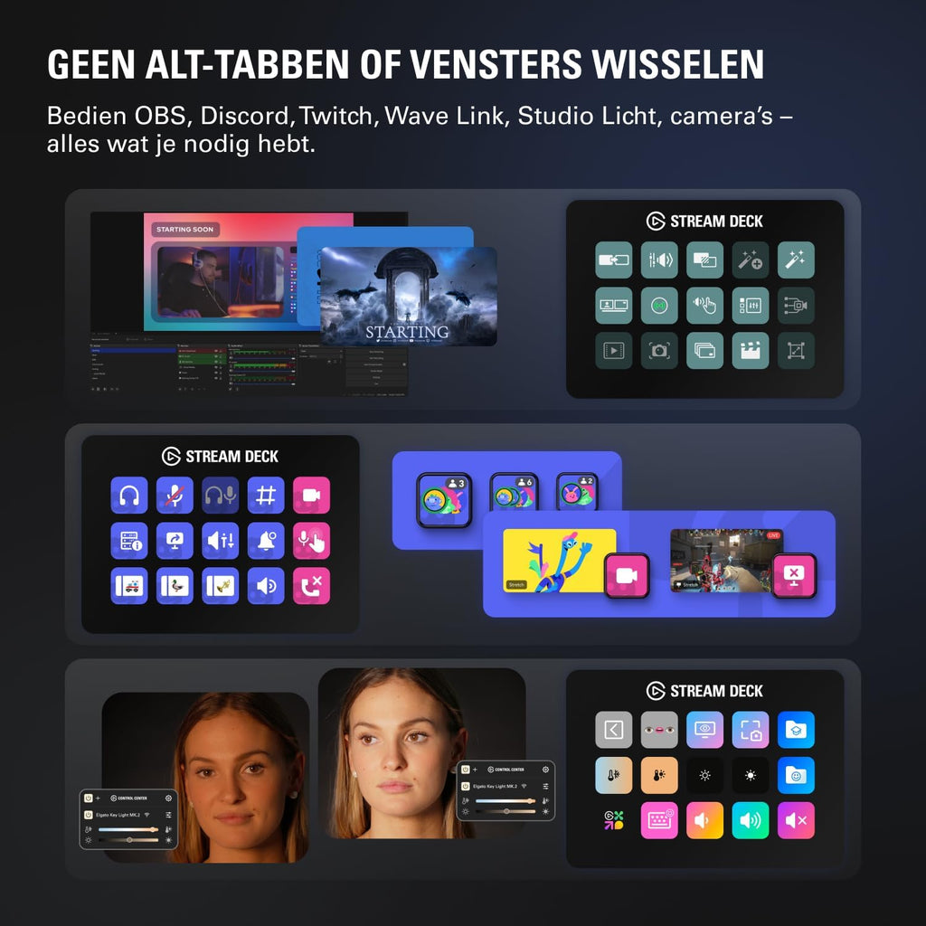 Elgato Stream Deck MK.2 – Studiocontroller, 15 macrotoetsen, start acties in apps en software zoals OBS, Twitch, YouTube en meer, werkt met Mac en pc