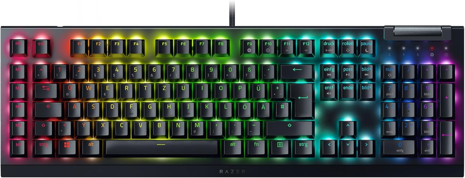 Razer BlackWidow V4 - Mechanisch gaming toetsenbord met Chroma RGB (Mechanische Razer gele schakelaars, 6 speciale macro toetsen, Doubleshot ABS keycaps) QWERTY US Layout | Zwart