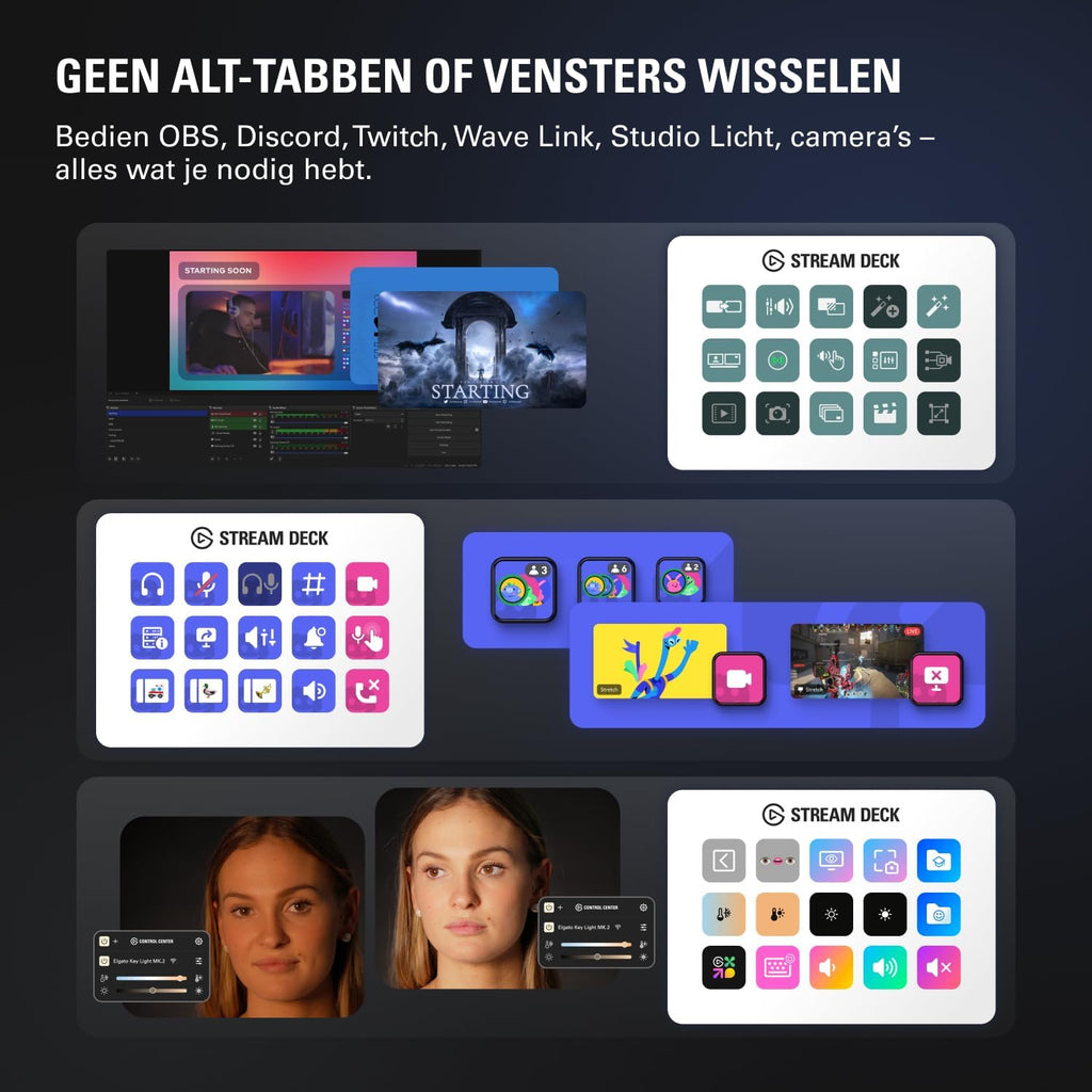 Elgato Stream Deck MK.2 – Studiocontroller, 15 macrotoetsen, start acties in apps en software zoals OBS, Twitch, YouTube en meer, werkt met Mac en pc
