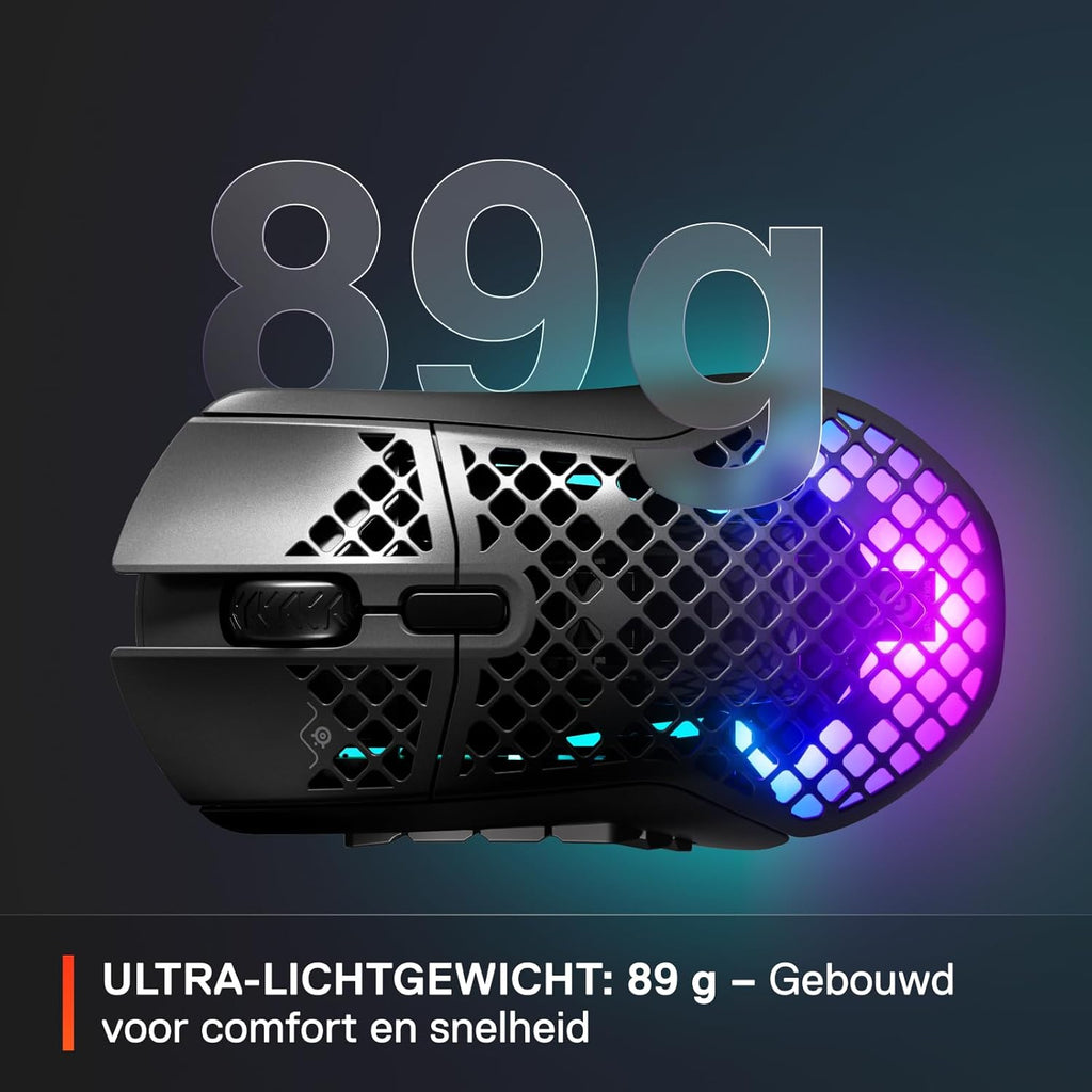 SteelSeries Aerox 3 - Geperforeerde RGB-gamingmuis - Ultralicht waterbestendig ontwerp - 8,500 DPI TrueMove Core optische sensor - Snow