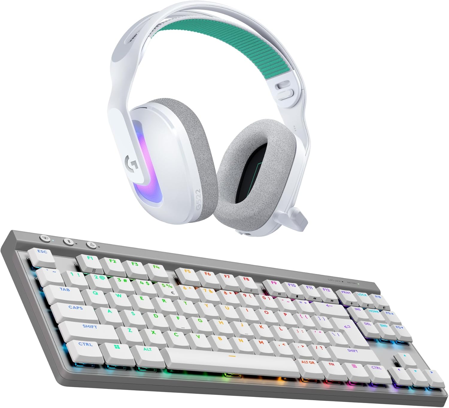 Logitech G G515 LIGHTSPEED TKL Laag profiel draadloos gamingtoetsenbord, LIGHTSYNC RGB, Thin Tenkeyless-ontwerp, PBT toetskappen, tactiele mechanische schakelaars, US International QWERTY - Zwart