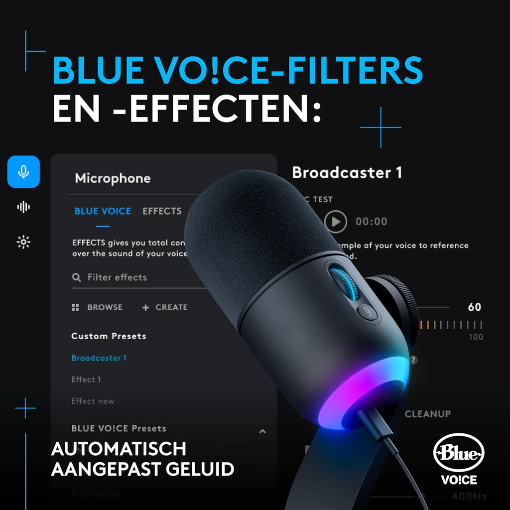 Logitech G Yeti GX Dynamic RGB-gamingmicrofoon met LIGHTSYNC, USB-microfoon voor streamen, supercardioïde, plug-and-play met USB voor pc/Mac - Zwart