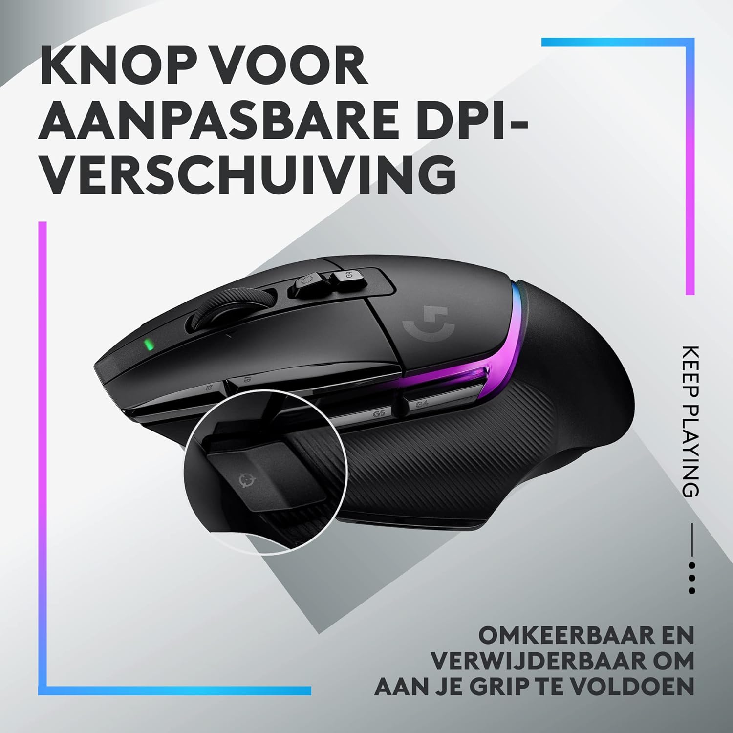 Logitech G502 X Bedrade Gamingmuis - LIGHTFORCE hybride, optisch-mechanische, primaire schakelaars, HERO 25K gaming sensor, voor PC - MacOS/Windows - Zwart