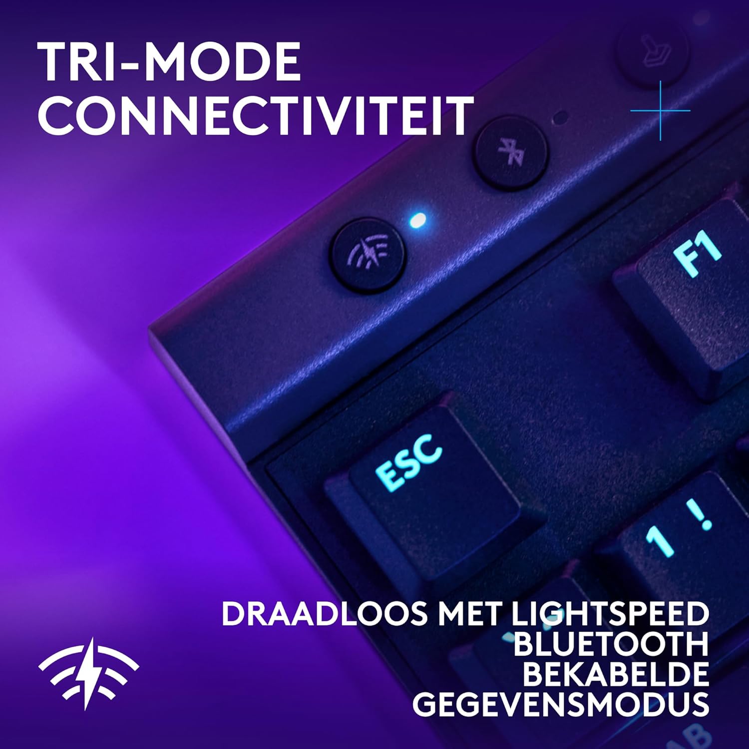 Logitech G G515 LIGHTSPEED TKL Laag profiel draadloos gamingtoetsenbord, LIGHTSYNC RGB, Thin Tenkeyless-ontwerp, PBT toetskappen, tactiele mechanische schakelaars, US International QWERTY - Zwart