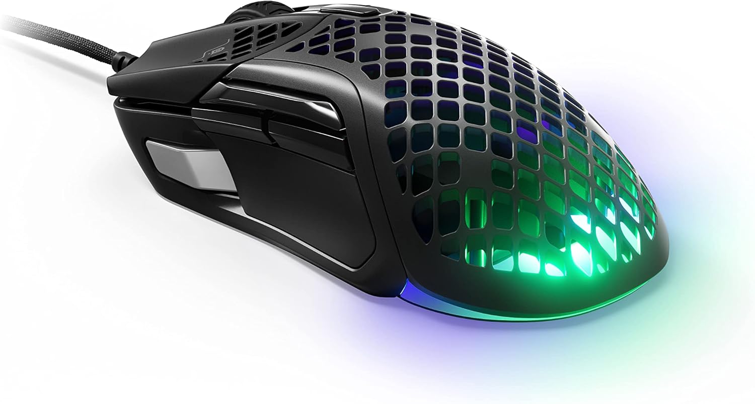 SteelSeries Aerox 3 - Geperforeerde RGB-gamingmuis - Ultralicht waterbestendig ontwerp - 8,500 DPI TrueMove Core optische sensor - Snow