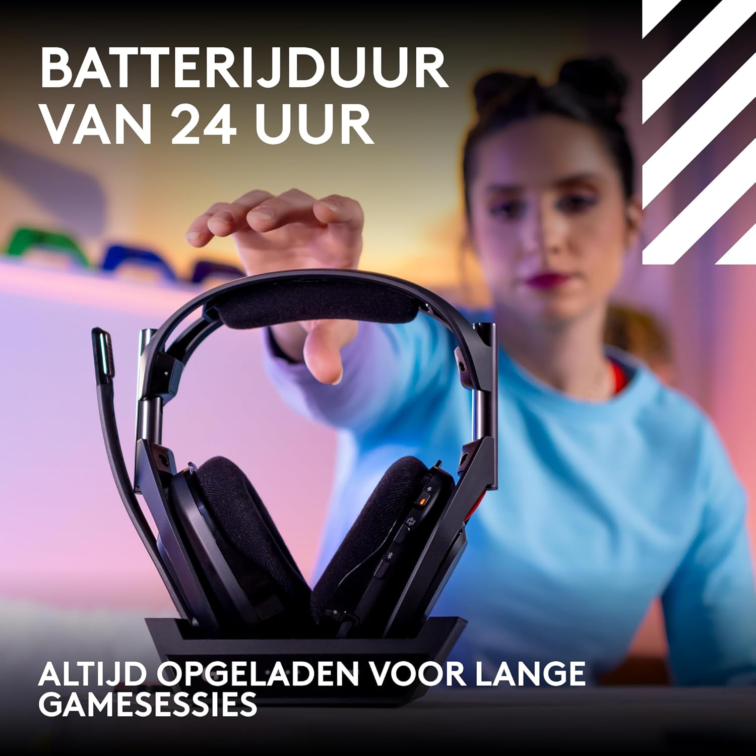 Logitech G Astro A50 X LIGHTSPEED trådlöst spelheadset + batteriladdare, PRO-G GRAPHENE, PLAYSYNC för Xbox Series X|S + PS5 + PC/Mac, Nintendo Switch 2, Bluetooth, HDMI 2.1 Passthru - Vit
