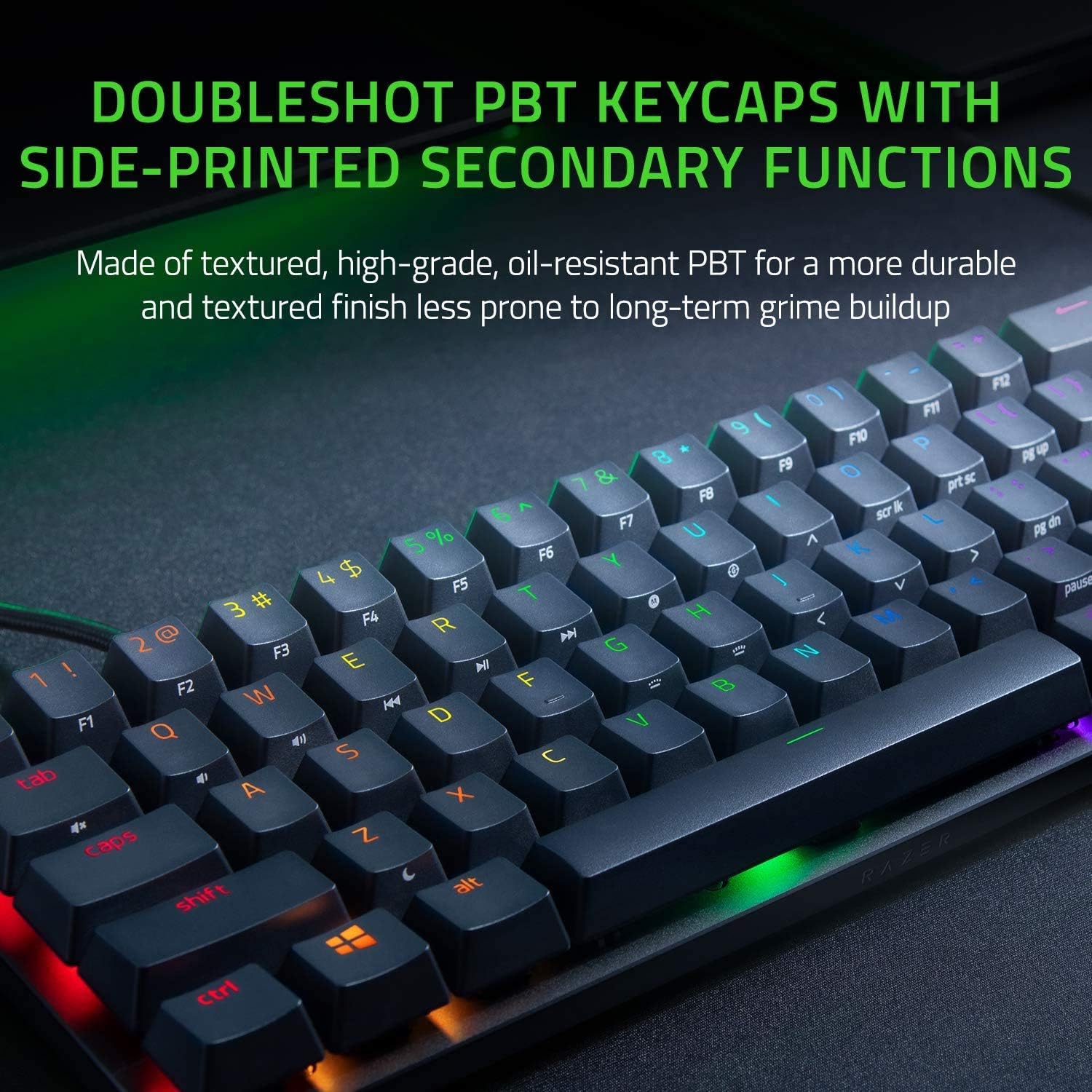 Razer Huntsman Mini (Rode Schakelaar) - Compact 60% gaming toetsenbord (Lineaire Optische Schakelaars, Doubleshot PBT toetskappen, Afneembare USB-C kabel) QWERTY US layout | Zwart