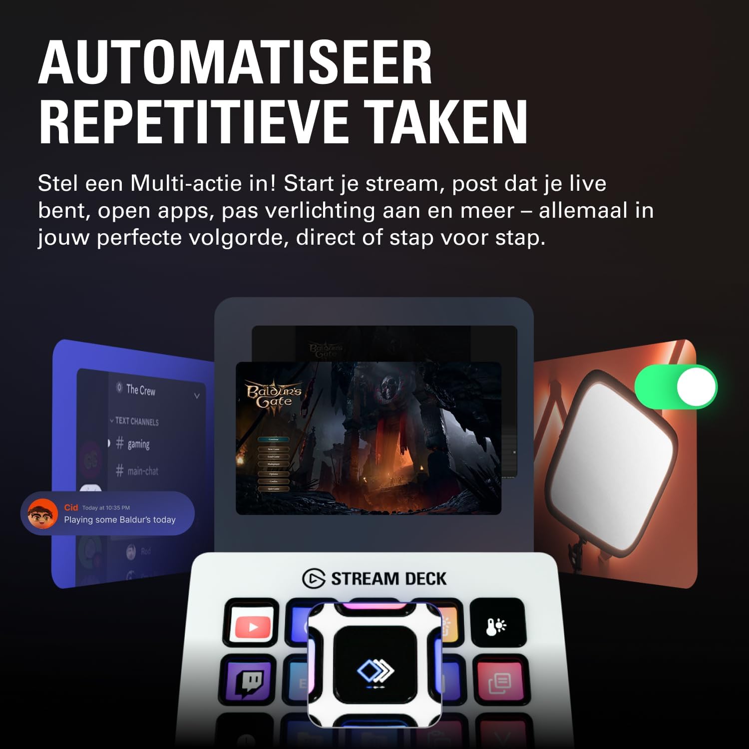 Elgato Stream Deck MK.2 – Studiocontroller, 15 macrotoetsen, start acties in apps en software zoals OBS, Twitch, YouTube en meer, werkt met Mac en pc