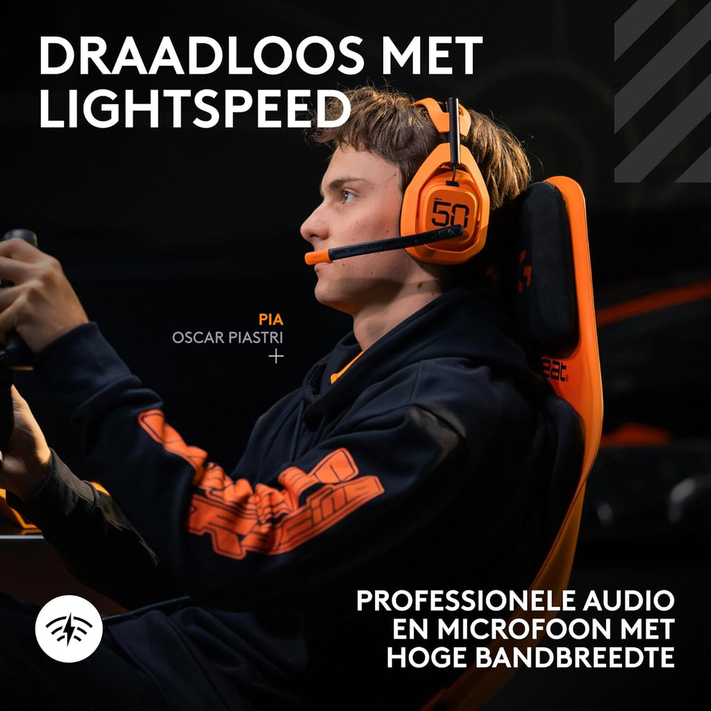 Logitech G Astro A50 X LIGHTSPEED trådlöst spelheadset + batteriladdare, PRO-G GRAPHENE, PLAYSYNC för Xbox Series X|S + PS5 + PC/Mac, Nintendo Switch 2, Bluetooth, HDMI 2.1 Passthru - Vit