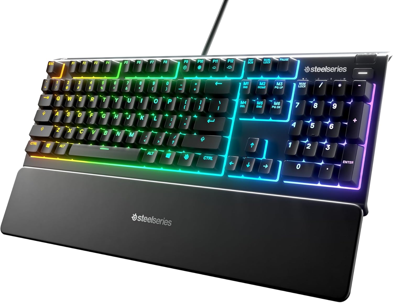 SteelSeries Apex 3 TKL - RGB-gamingtoetsenbord - Compact TKL-toetsenbord voor e-sports - 8-zone RGB-verlichting - Engels QWERTY Layout