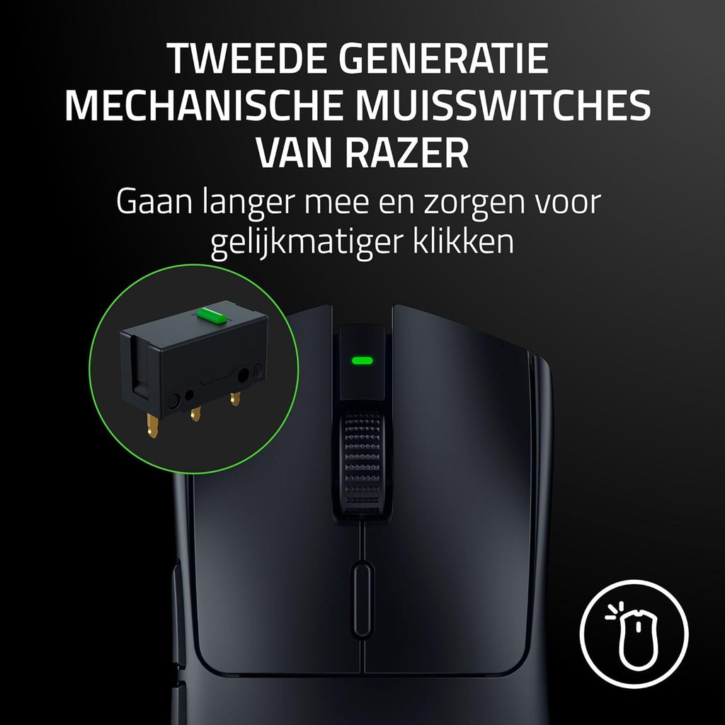 Razer Viper V3 Pro - Ultralichte draadloze Esports Gaming-muis (8K Hz HyperPolling, lichtgewicht van 54 gram, Focus Pro Sensor 35K DPI, draadloze HyperSpeed, batterijlevensduur van 95 uur) Zwart