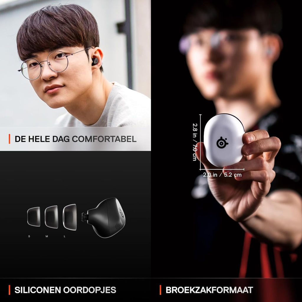 SteelSeries Arctis GameBuds™ voor Xbox - Draadloze gamingoordopjes - 2,4-GHz + BT5.3 - ANC/Transparency-modus - IP55-waterbestendigheid - 40 uur accuduur - Draadloos opladen - Xbox,PS5,pc,mobiel-Zwart