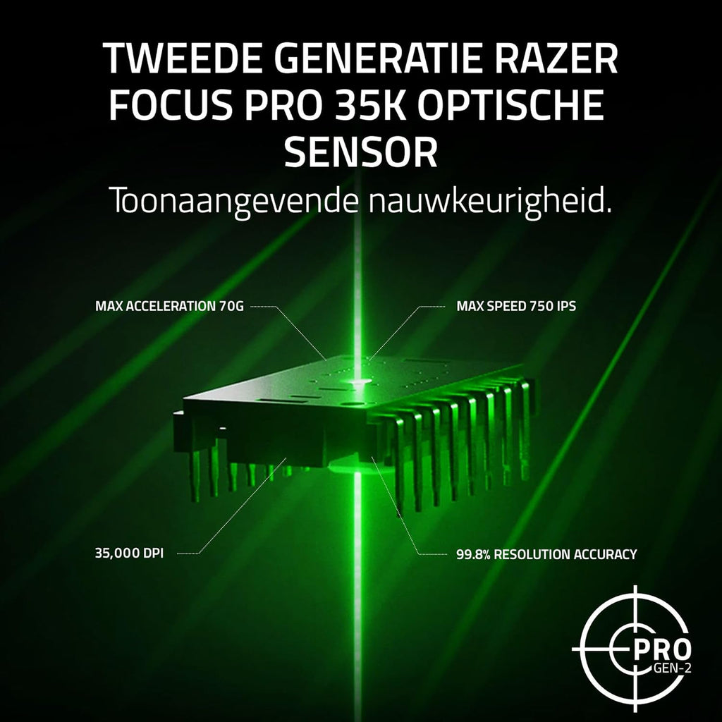 Razer Viper V3 Pro - Ultralichte draadloze Esports Gaming-muis (8K Hz HyperPolling, lichtgewicht van 54 gram, Focus Pro Sensor 35K DPI, draadloze HyperSpeed, batterijlevensduur van 95 uur) Zwart