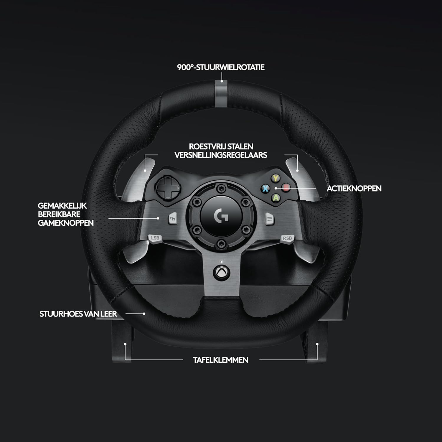 Logitech G G29 SE Driving Force-racestuur en -pedalen, forcefeedback, echt leer + Logitech G Driving Force-versnellingspook - Voor PS5, PS4 en pc, Mac - Black