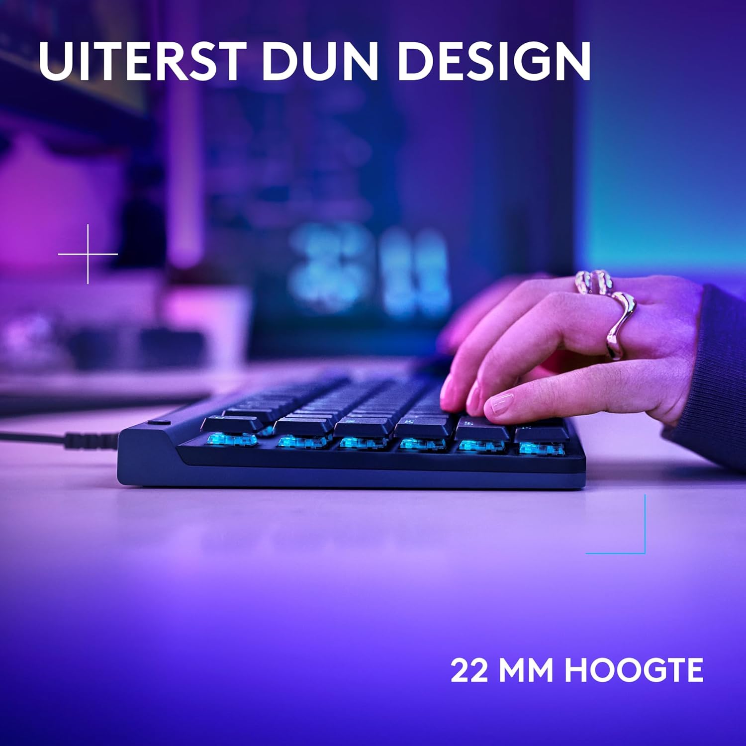 Logitech G G515 LIGHTSPEED TKL Laag profiel draadloos gamingtoetsenbord, LIGHTSYNC RGB, Thin Tenkeyless-ontwerp, PBT toetskappen, tactiele mechanische schakelaars, US International QWERTY - Zwart