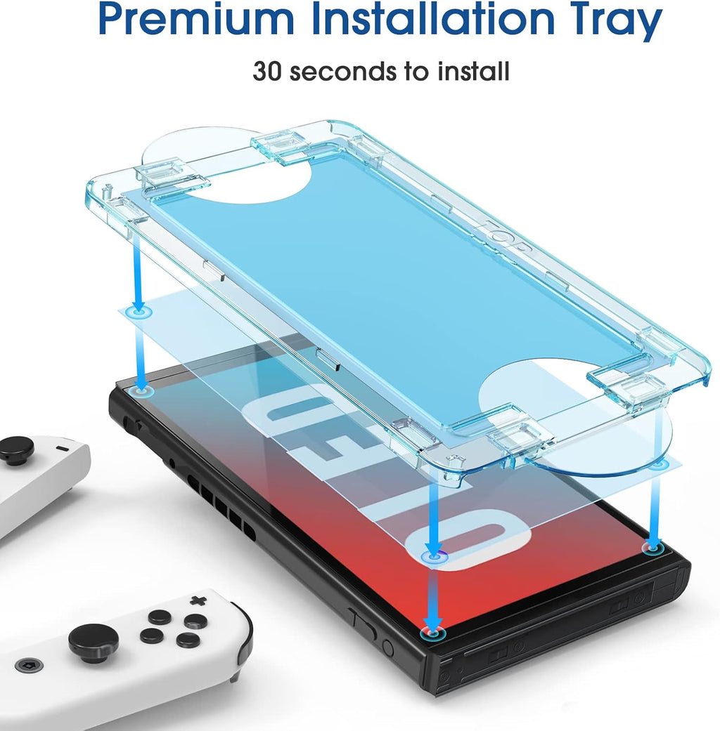amFilm OneTouch Glass Screen Protector Ontworpen voor Nintendo Switch 2 Model 2025 - Met Auto Alignment Kit, Bubble Free [2-Pack]