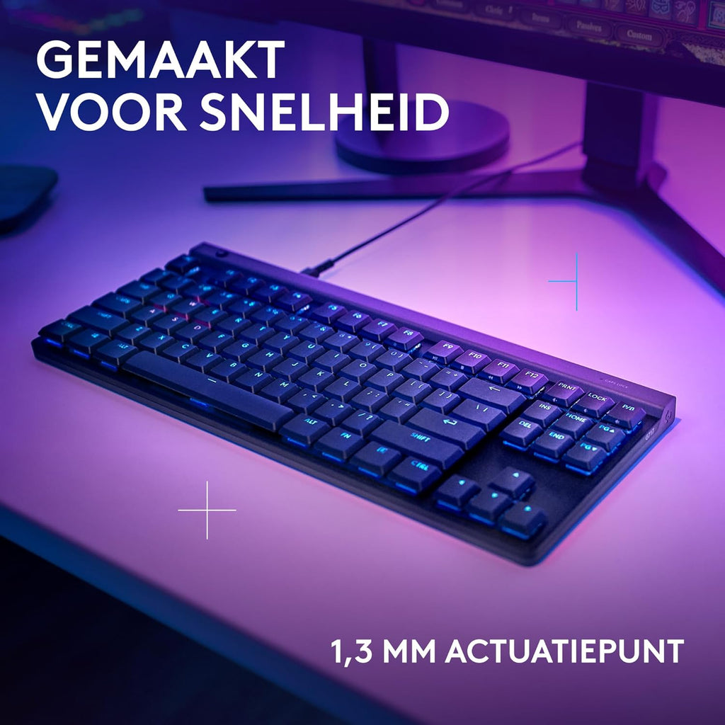 Logitech G G515 LIGHTSPEED TKL Laag profiel draadloos gamingtoetsenbord, LIGHTSYNC RGB, Thin Tenkeyless-ontwerp, PBT toetskappen, tactiele mechanische schakelaars, US International QWERTY - Zwart