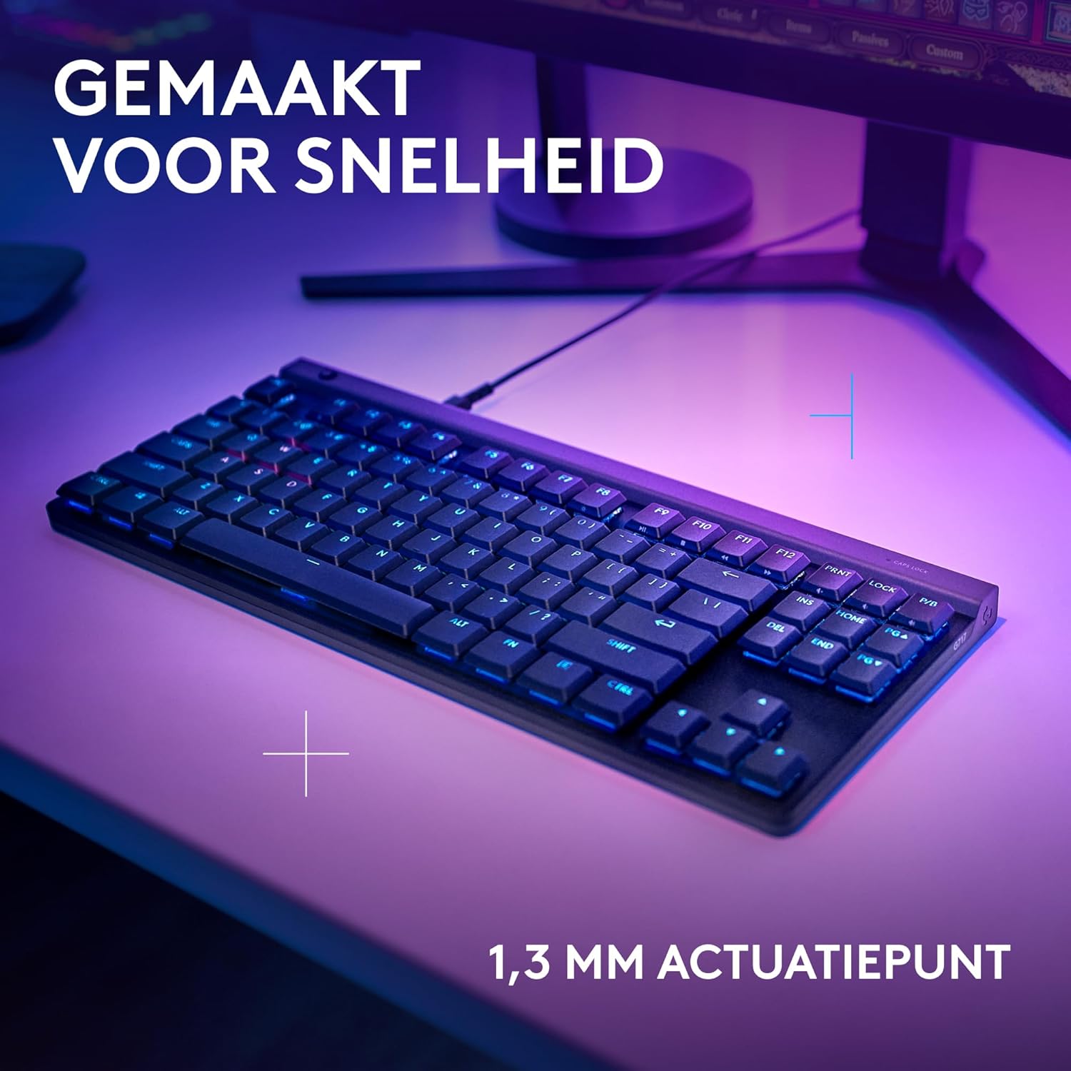 Logitech G G515 LIGHTSPEED TKL Laag profiel draadloos gamingtoetsenbord, LIGHTSYNC RGB, Thin Tenkeyless-ontwerp, PBT toetskappen, tactiele mechanische schakelaars, US International QWERTY - Zwart