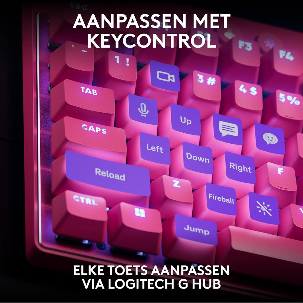 Logitech G PRO Mechanisch gamingtoetsenbord, uiterst draagbaar ontwerp zonder numpad, afneembare micro-USB-kabel, verlichte toetsen met LIGHTSYNC RGB met 16,8M kleuren, QWERTY US INTL, PC/Mac - Zwart