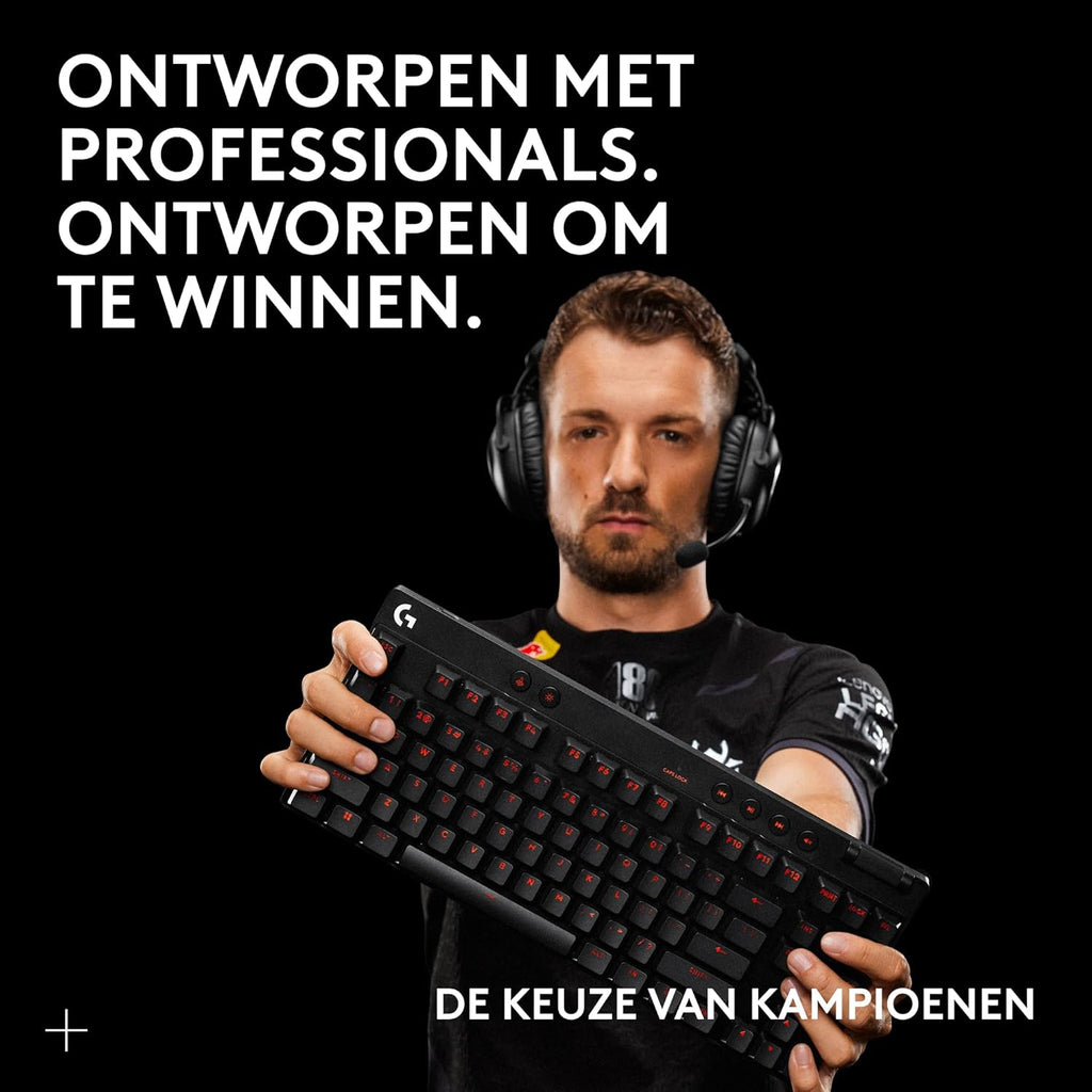 Logitech G PRO Mechanisch gamingtoetsenbord, uiterst draagbaar ontwerp zonder numpad, afneembare micro-USB-kabel, verlichte toetsen met LIGHTSYNC RGB met 16,8M kleuren, QWERTY US INTL, PC/Mac - Zwart