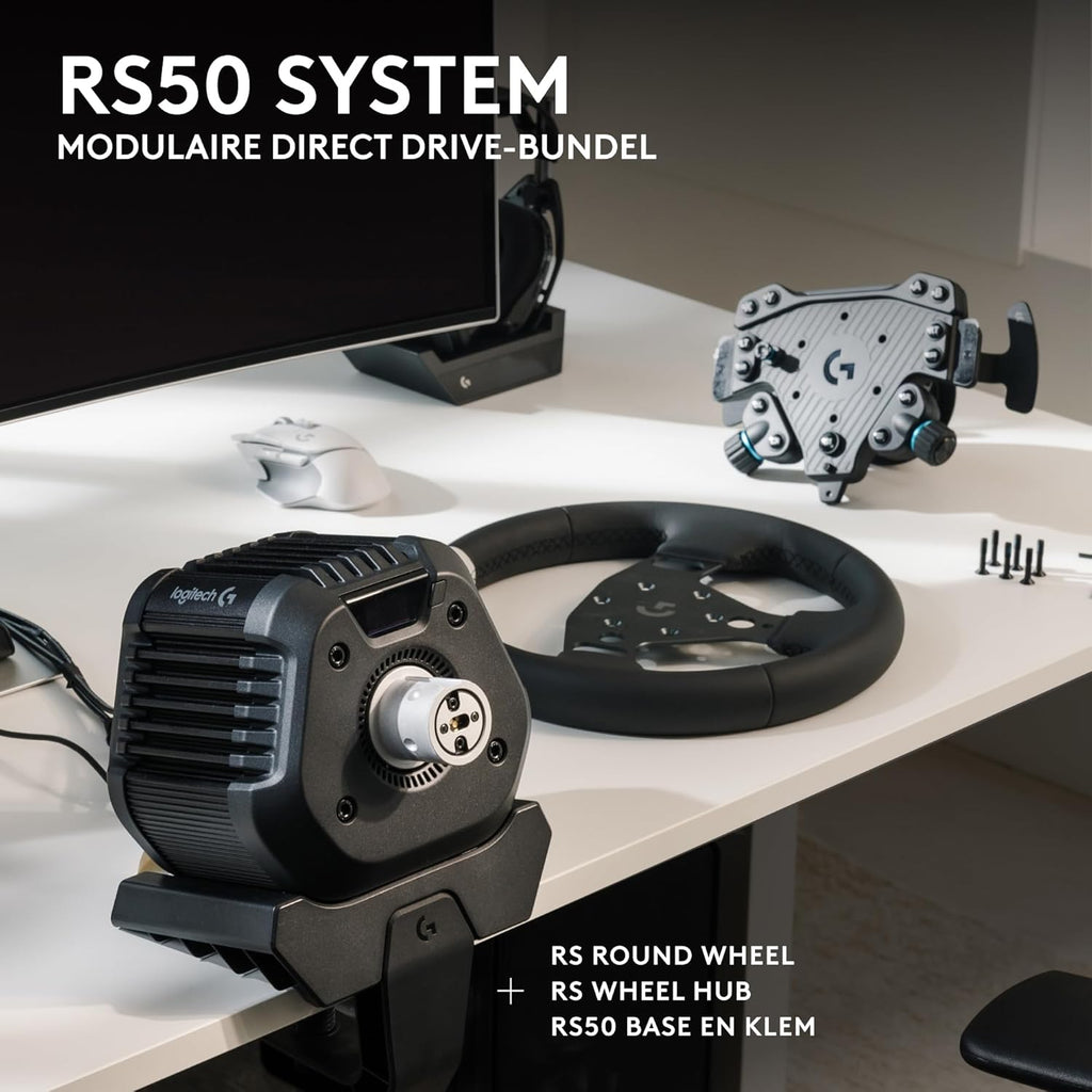 Logitech G G923-racestuur en -pedalen, TRUEFORCE tot een force feedback van 1000 Hz, responsief rijden, startregeling voor dubbele koppeling, stuurhoes van echt, voor PS5, PS4, pc, Mac - Zwart