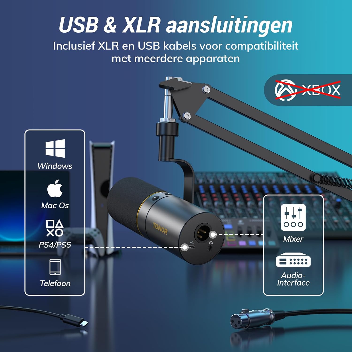 TONOR USB/XLR Microfoon,