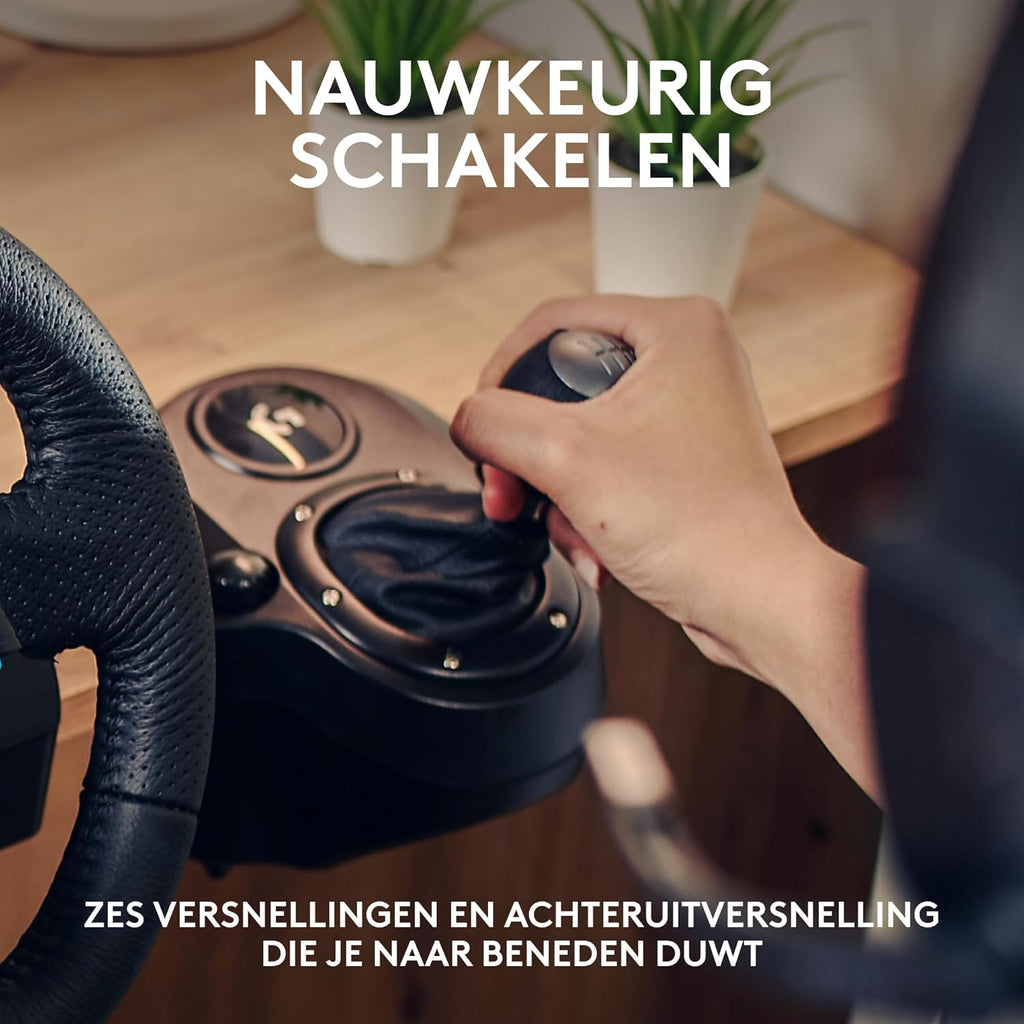 Logitech G G29 SE Driving Force-racestuur en -pedalen, forcefeedback, echt leer + Logitech G Driving Force-versnellingspook - Voor PS5, PS4 en pc, Mac - Black