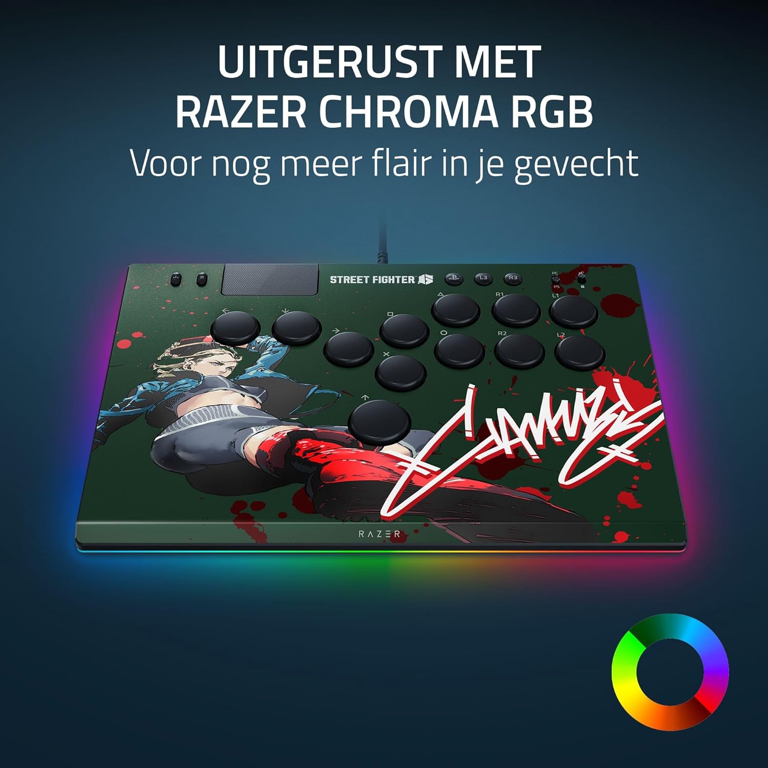 Razer Kitsune - Optische arcadecontroller met knoppen voor PS5 en pc (Nauwkeurige knopindeling met vier bewegingsrichtingen, Lage lineaire optische switches van Razer, Dun en draagbaar ontwerp) Zwart