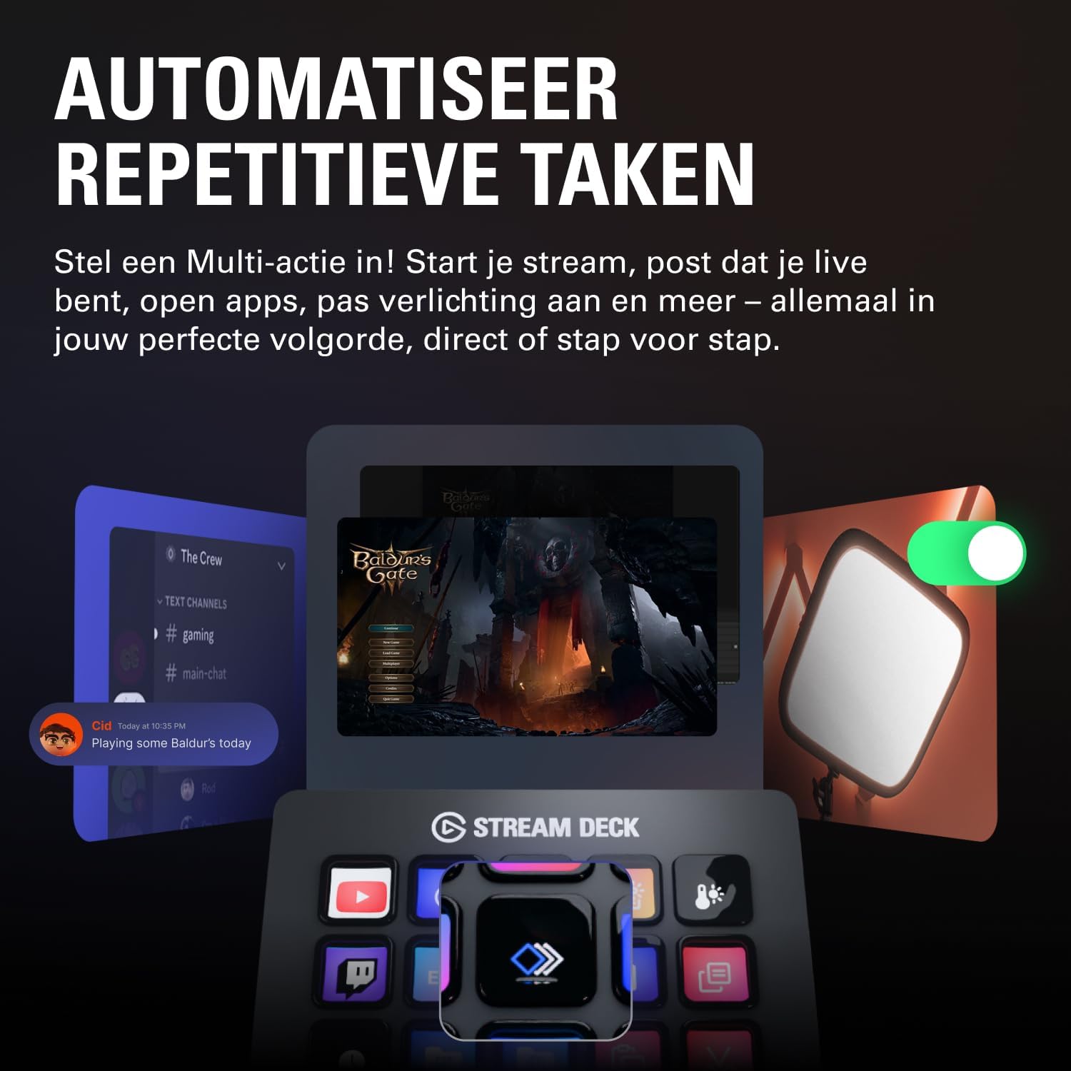 Elgato Stream Deck MK.2 – Studiocontroller, 15 macrotoetsen, start acties in apps en software zoals OBS, Twitch, YouTube en meer, werkt met Mac en pc