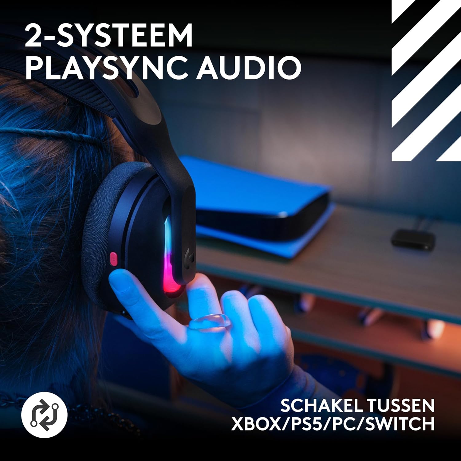 Logitech G Astro A50 X LIGHTSPEED trådlöst spelheadset + batteriladdare, PRO-G GRAPHENE, PLAYSYNC för Xbox Series X|S + PS5 + PC/Mac, Nintendo Switch 2, Bluetooth, HDMI 2.1 Passthru - Vit