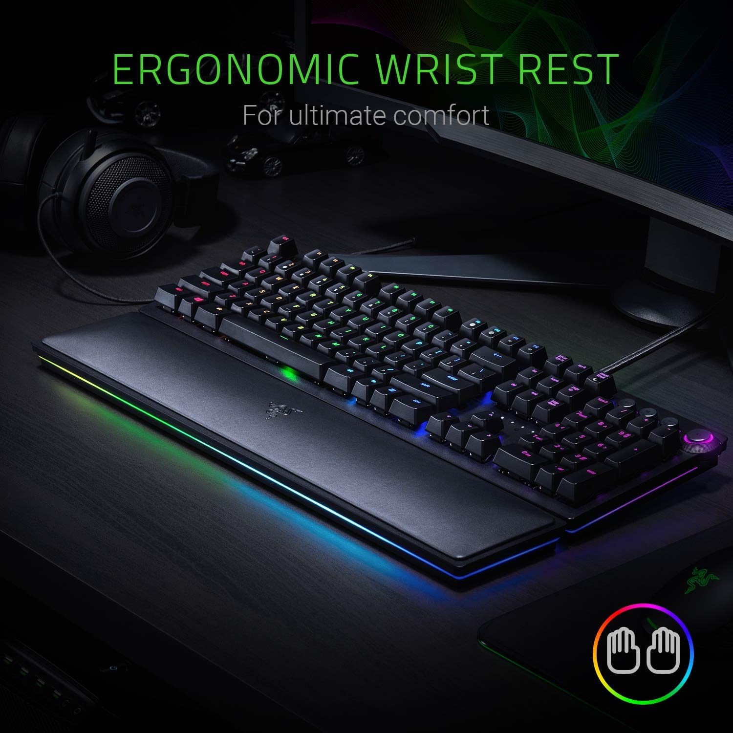 Razer Huntsman Mini (Rode Schakelaar) - Compact 60% gaming toetsenbord (Lineaire Optische Schakelaars, Doubleshot PBT toetskappen, Afneembare USB-C kabel) QWERTY US layout | Zwart