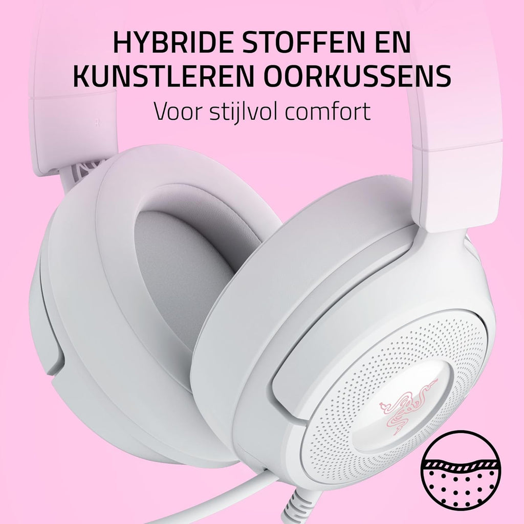 Razer Kraken Kitty V3 X - Bedrade Kitty-headset voor gaming - Iconische Kitty-oren - 270 g lichtgewicht - HyperClear cardioïde microfoon - TriForce 40 mm drivers - 3,5mm aansluiting | Wit