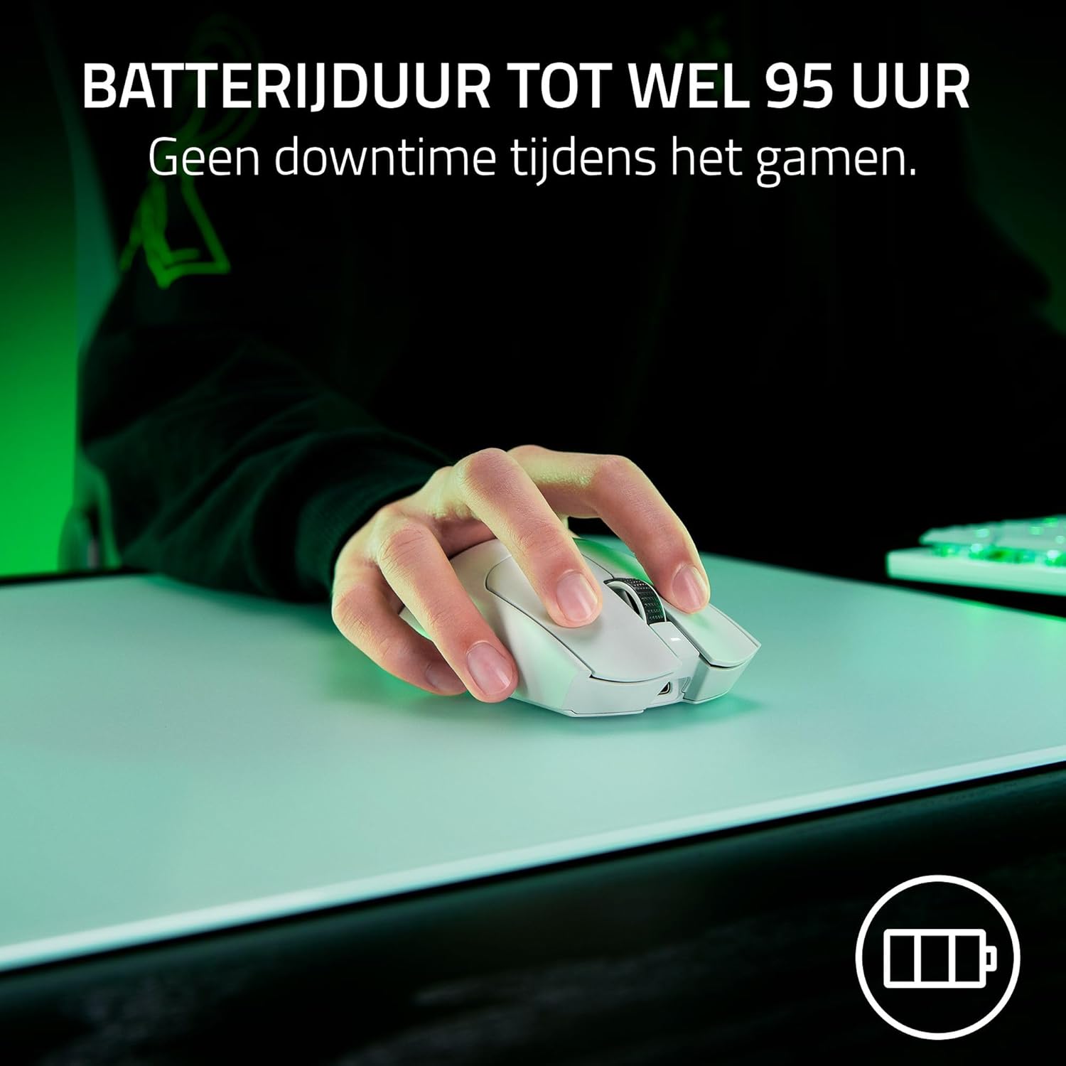 Razer Viper V3 Pro - Ultralichte draadloze Esports Gaming-muis (8K Hz HyperPolling, lichtgewicht van 54 gram, Focus Pro Sensor 35K DPI, draadloze HyperSpeed, batterijlevensduur van 95 uur) Zwart