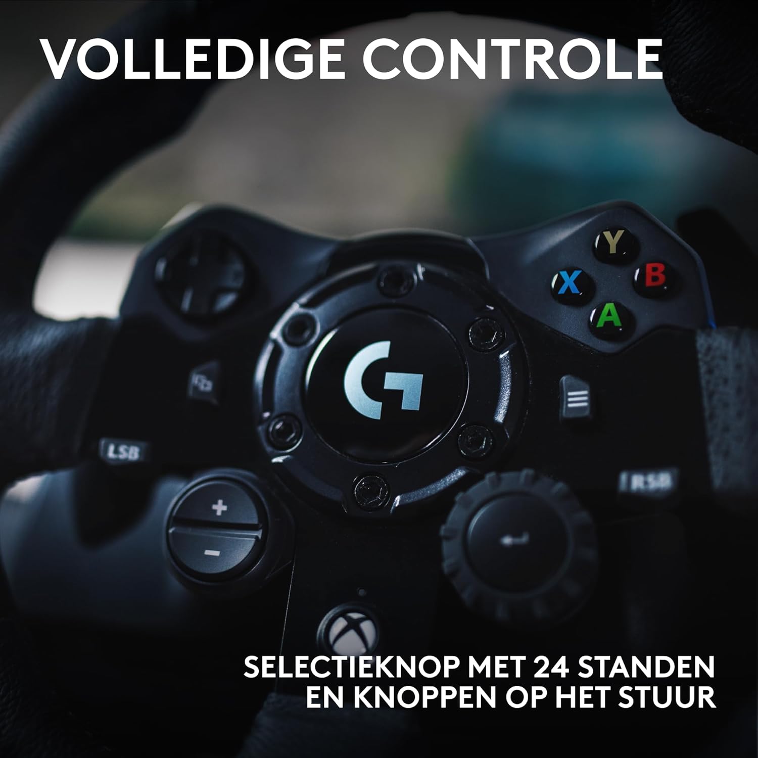 Logitech G G923-racestuur en -pedalen, TRUEFORCE tot een force feedback van 1000 Hz, responsief rijden, startregeling voor dubbele koppeling, stuurhoes van echt, voor PS5, PS4, pc, Mac - Zwart