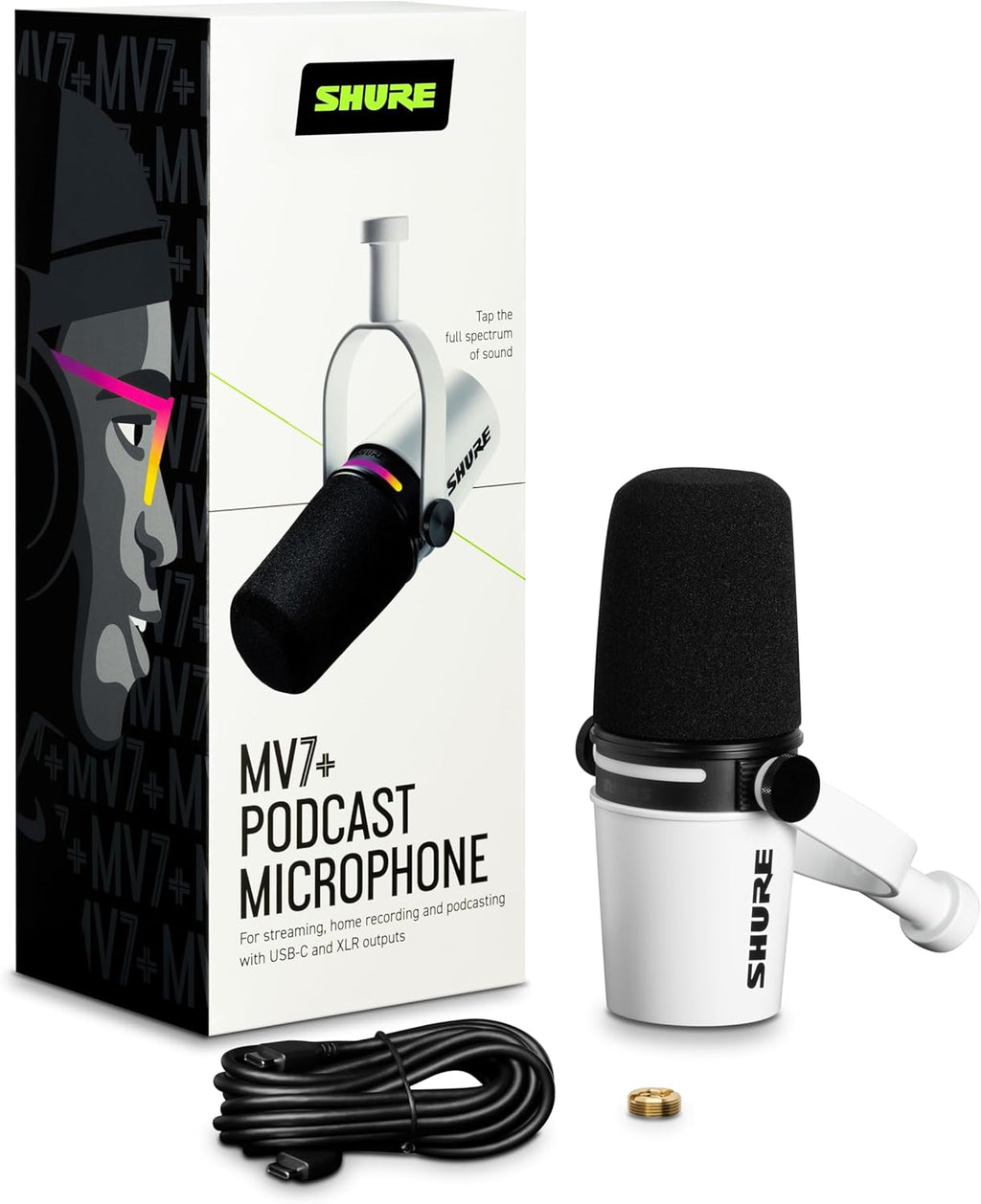 Shure MV7i Slimme Podcast Microfoon + Ingebouwde Audio Interface
