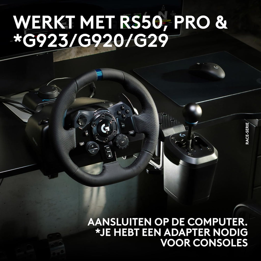 Logitech G RS H-SHIFTER - Levier de vitesses de simulation de course compatible avec les bases de volant de course PRO et RS50 pour consoles PlayStation 5, PS4, Xbox-Series X|S, Xbox-One et PC - Noir