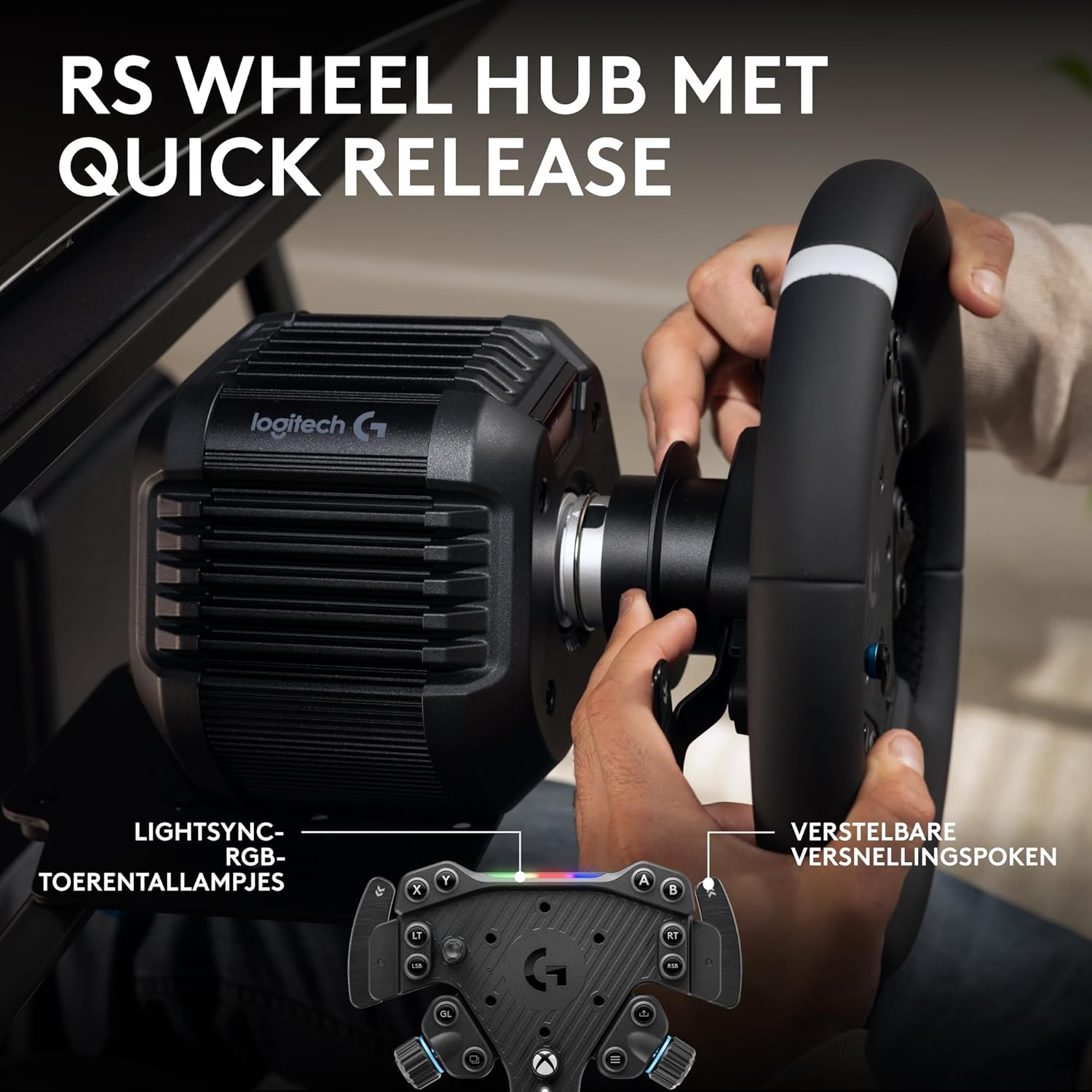 Logitech G G923-racestuur en -pedalen, TRUEFORCE tot een force feedback van 1000 Hz, responsief rijden, startregeling voor dubbele koppeling, stuurhoes van echt, voor PS5, PS4, pc, Mac - Zwart