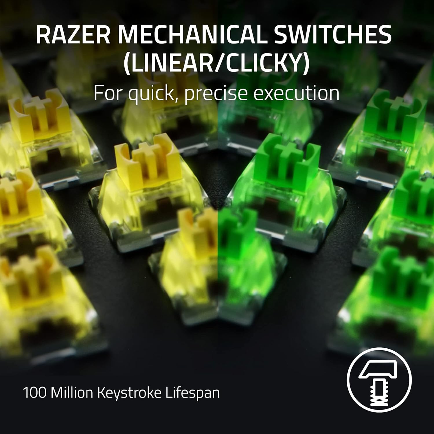 Razer BlackWidow V4 - Mechanisch gaming toetsenbord met Chroma RGB (Mechanische Razer gele schakelaars, 6 speciale macro toetsen, Doubleshot ABS keycaps) QWERTY US Layout | Zwart