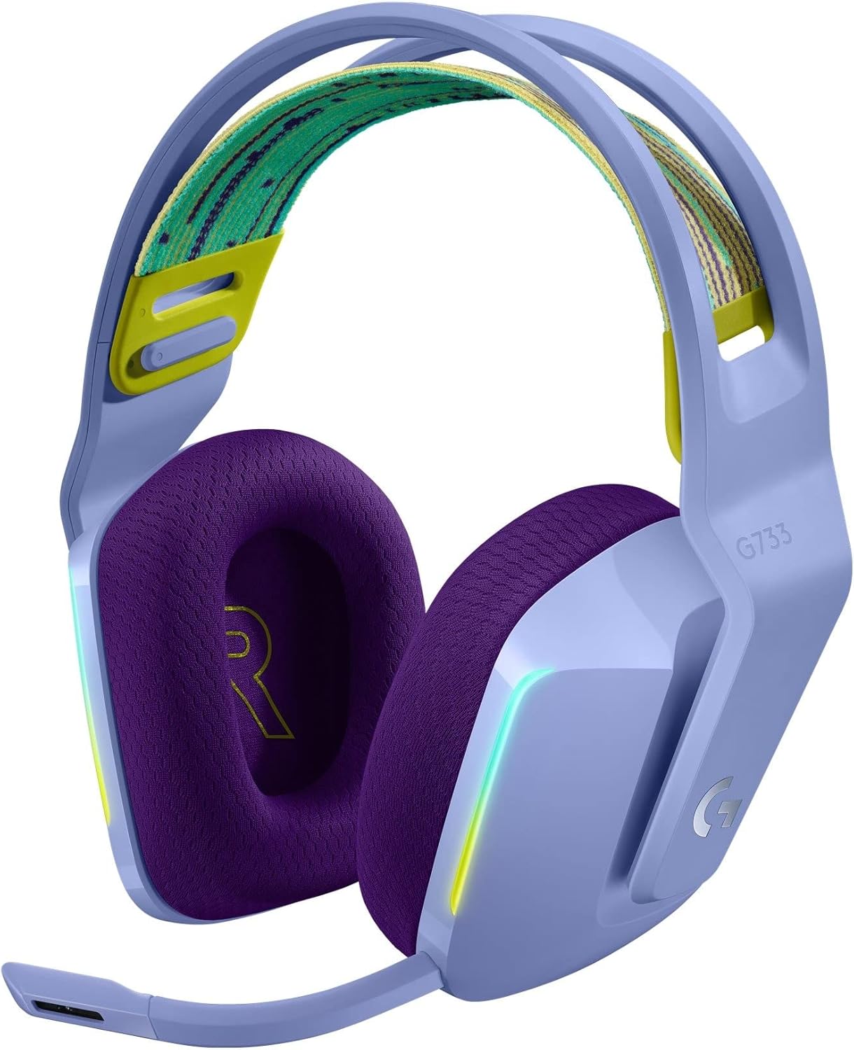 Logitech G522 LIGHTSPEED draadloze gaming headset, LIGHTSYNC RGB, microfoon en geavanceerde gesynchroniseerde audio, drievoudige connectiviteit - LIGHTSPEED, Bluetooth, USB-A naar USB-C voor pc -Zwart